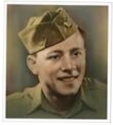 Old photo of a young, smiling man in a military uniform